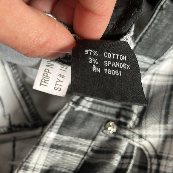 Tripp nyc ~ Plaid  Blk/ W Skinny Jeans size 11 - Picture 6 of 7